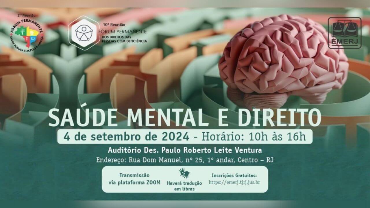 EMERJ promoverá série de palestras com magistrados do Rio sobre saúde mental e Direito